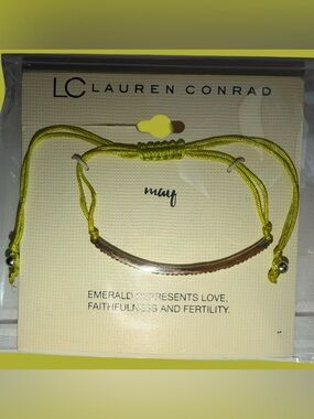 💥5/25💥 Lauren Conrad Yellow Cord Bar Bracelet NWT Love Fertility Faithfullness